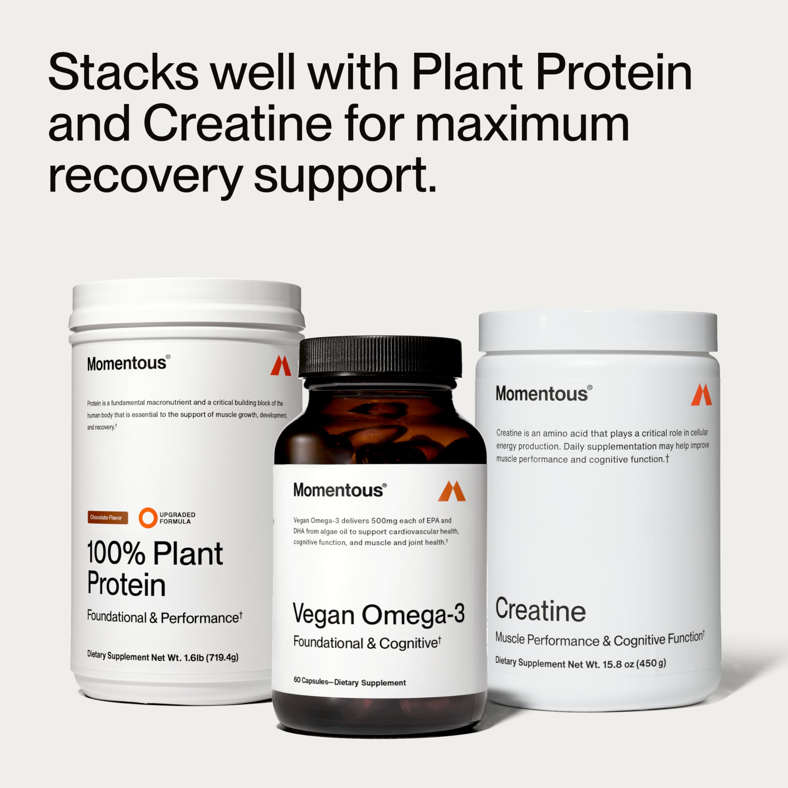 Momentous Vegan Omega-3 NSF-certified logo close-up for quality.