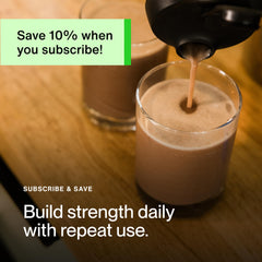 Momentous vegan protein powder athlete shaker scene highlighting post-workout protein options.