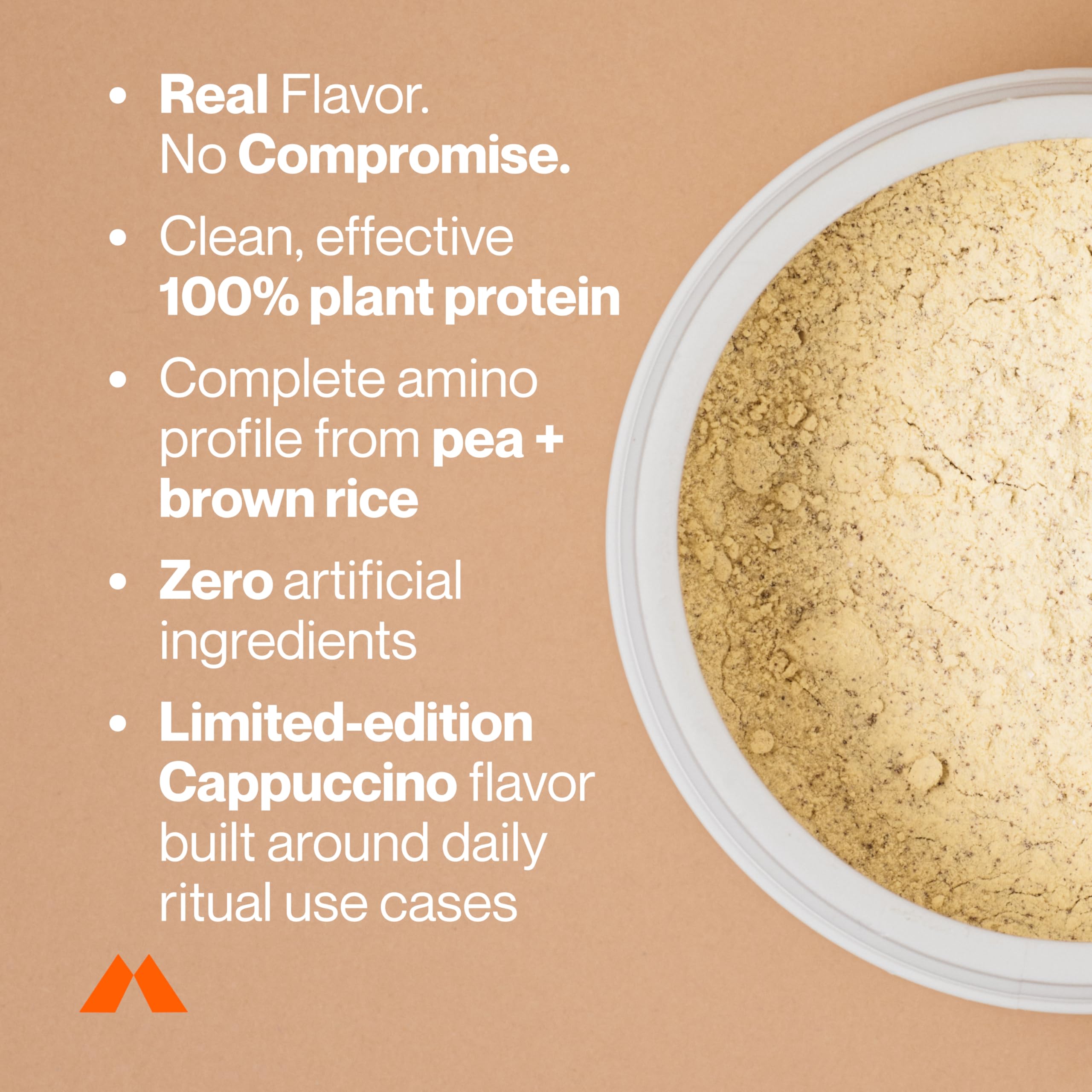 Momentous Vegan Protein Powder Cappuccino ingredients peas and rice blend