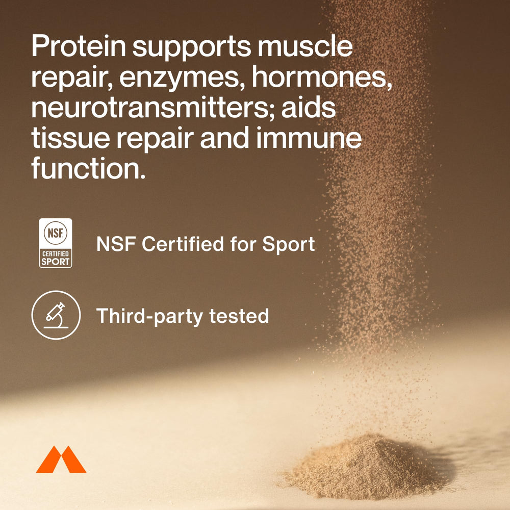 Momentous Vegan Protein Powder Cappuccino pouring into a glass