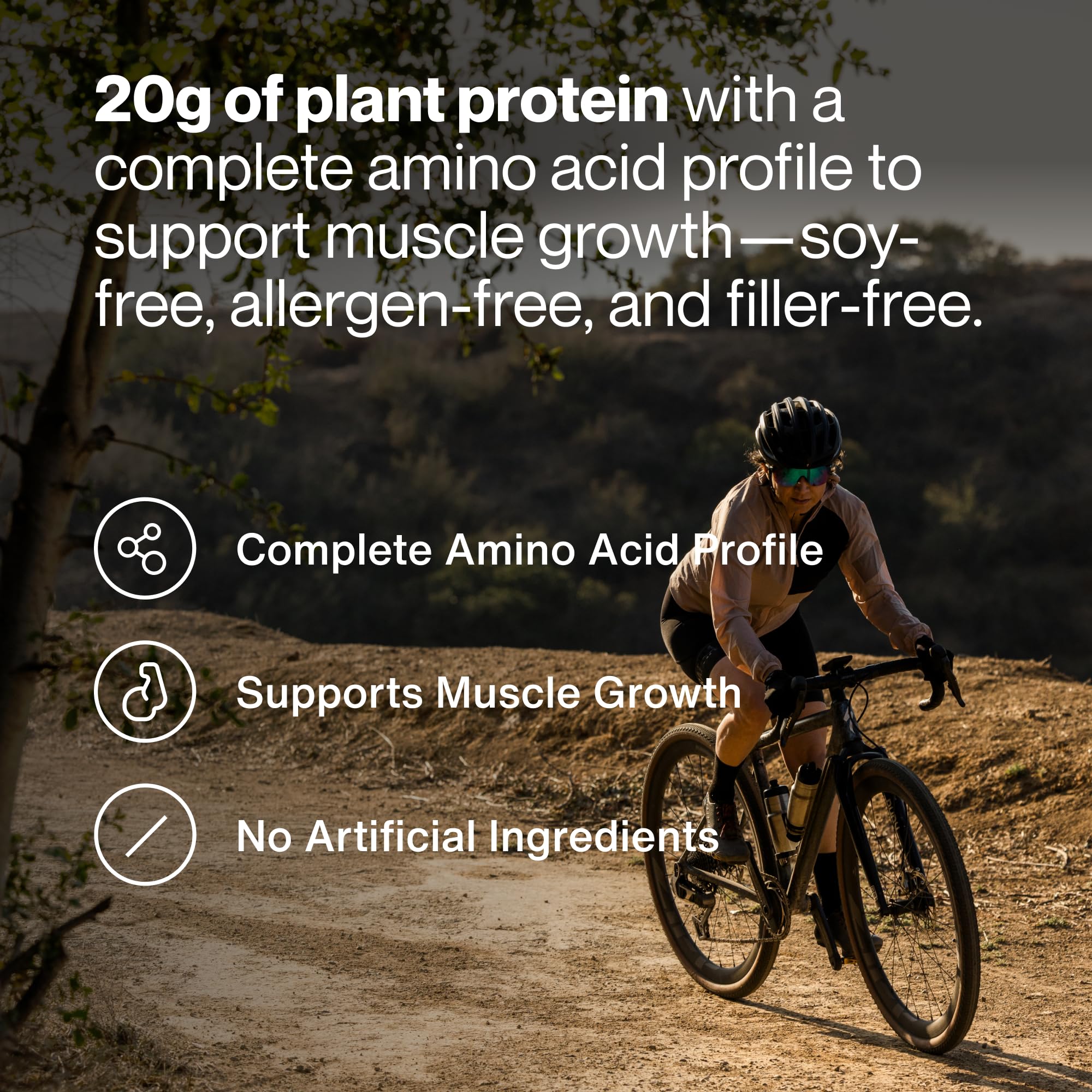 Momentous vegan protein powder gluten-free label emphasizing allergen-friendly dairy-free option.