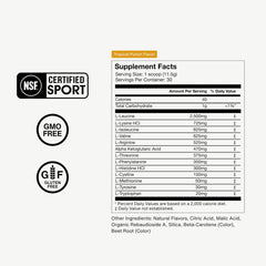 Momentous Vital Aminos label shot highlights NSF Certified for Sport and gluten-free features.