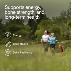 Momentous Women's Three bottle label highlights NSF for Sport certification and gluten-free promise