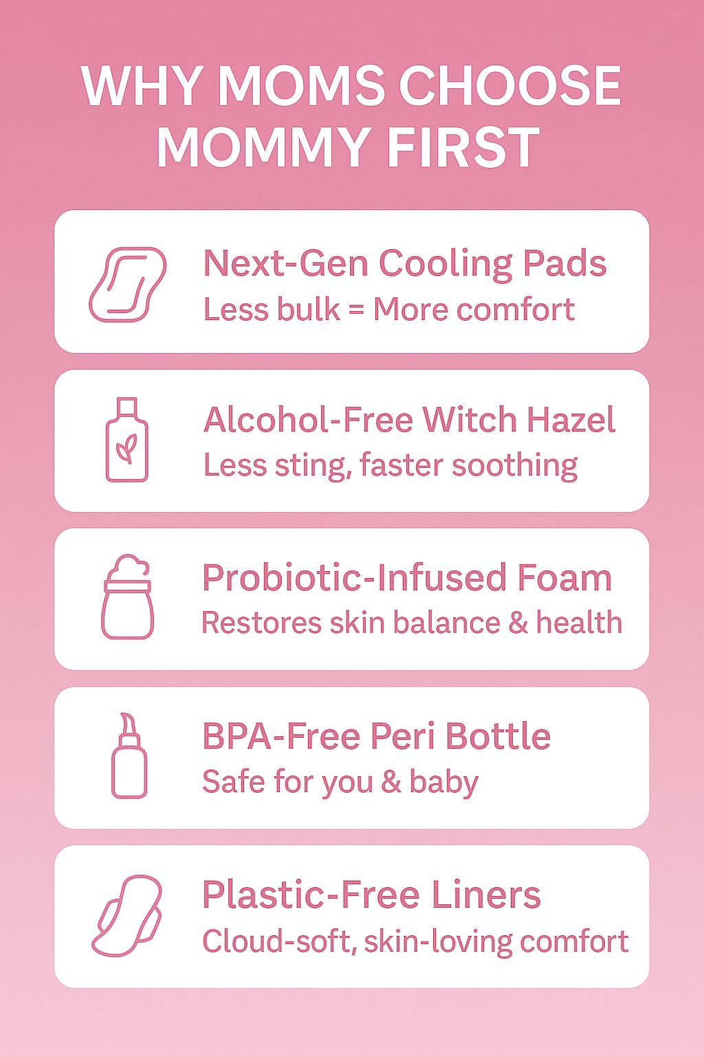 Gel-core technology highlight on Mommy First 2-in-1 cooling pad for soothing relief.