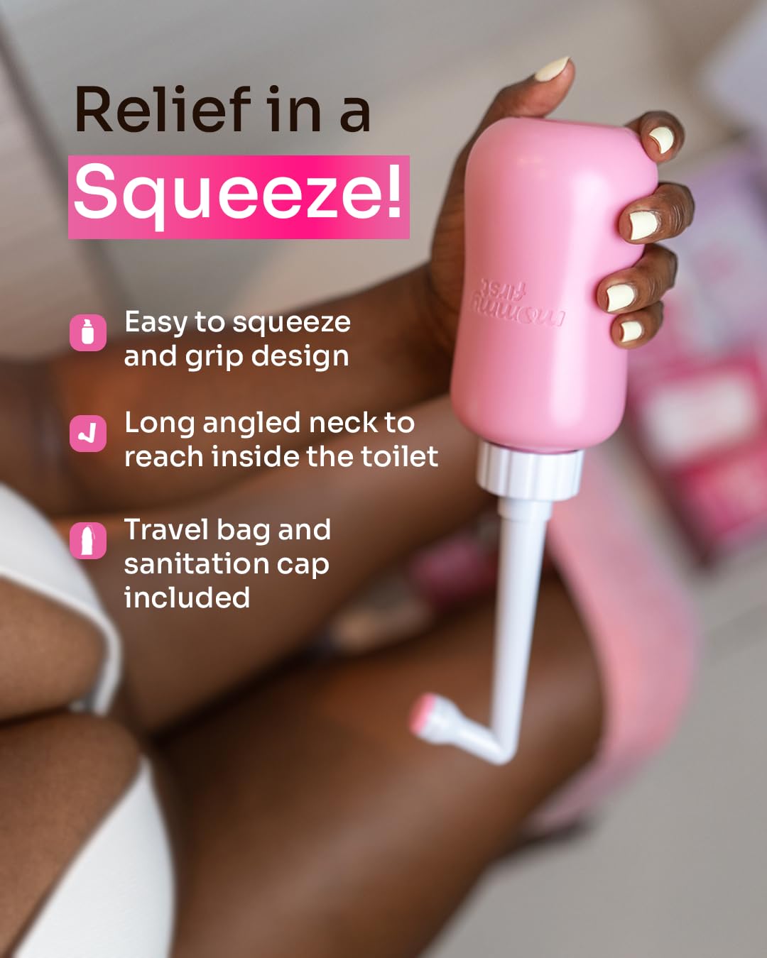 Liners with cooling and witch hazel in Mommy First kit for mess-free relief.