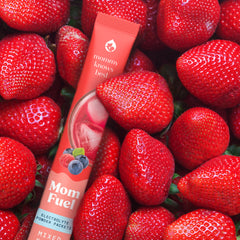 Mommy Knows Best Mom Fuel nutrition label highlights caffeine-free formula.
