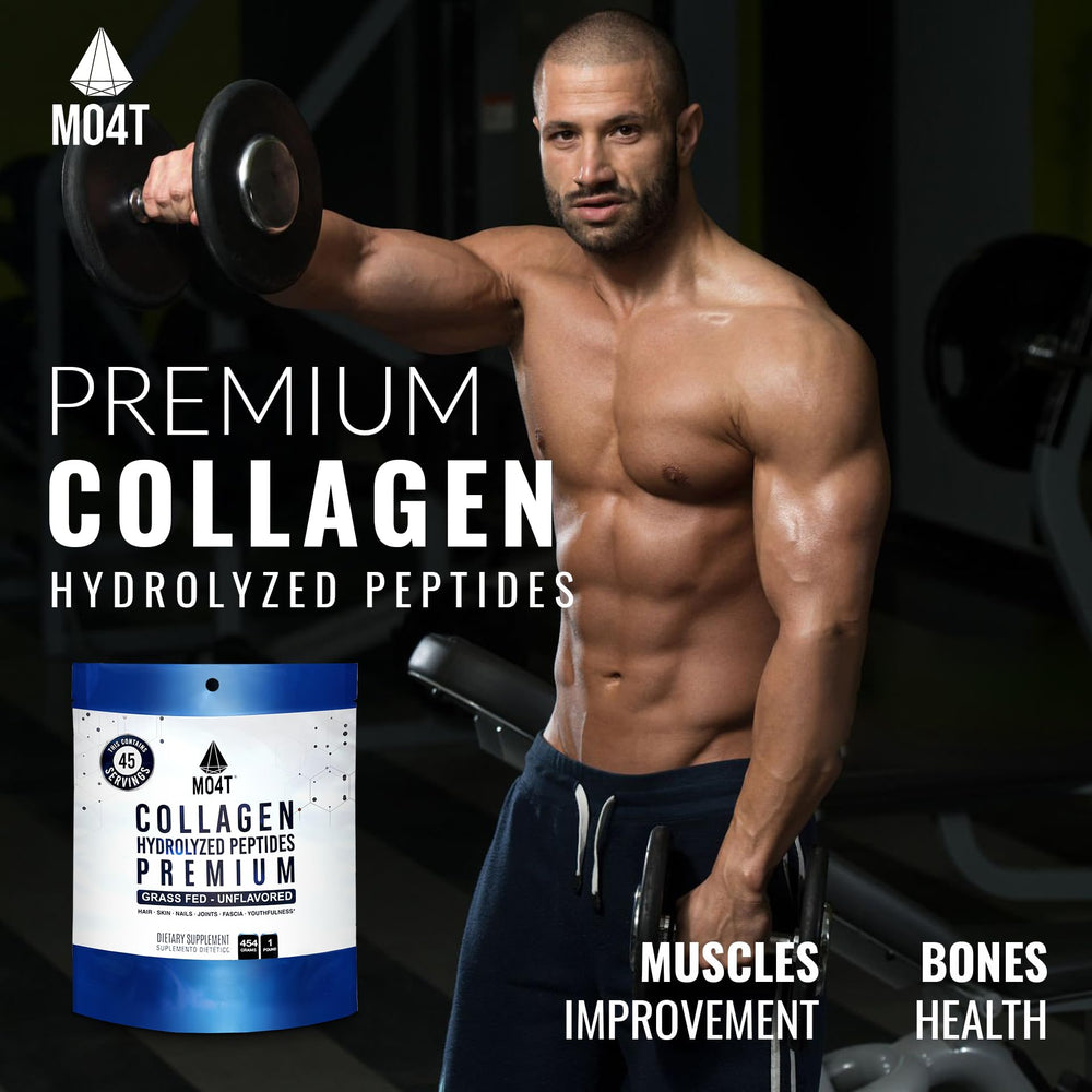 MOMOF4TRANSFORM MO4T unflavored collagen powder emphasizes clean ingredients.