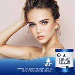 MOMOF4TRANSFORM MO4T collagen powder blends into tea for daily nourishment.