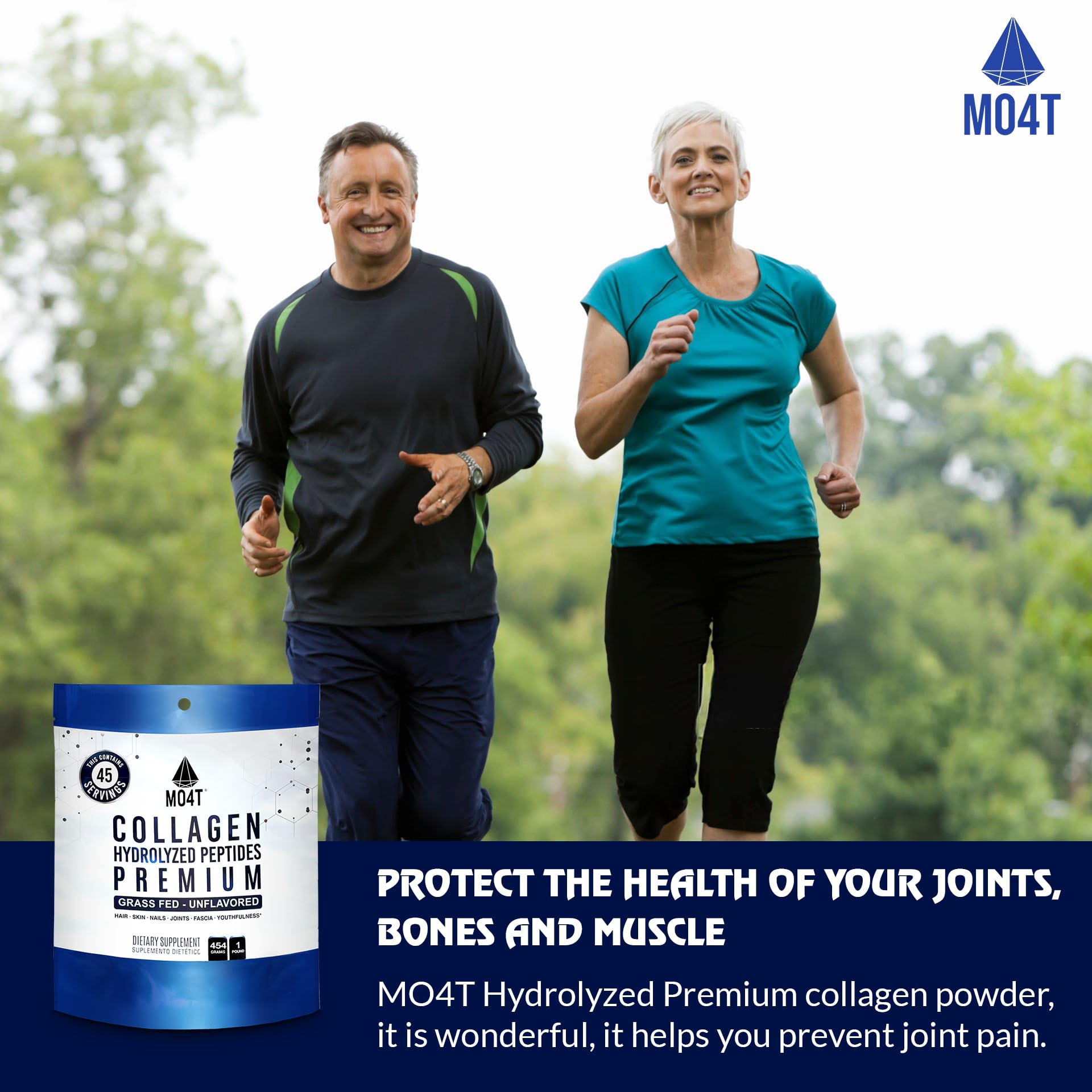MOMOF4TRANSFORM MO4T collagen powder made in USA with GMP standards.