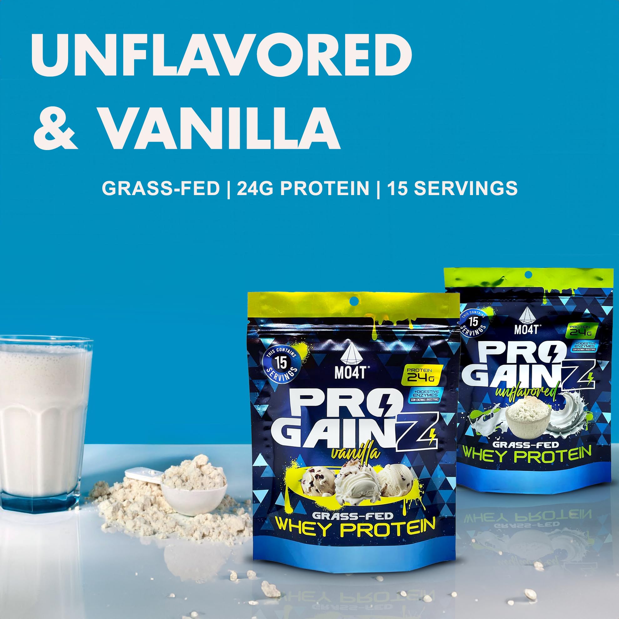 MO4T ProGainz gluten-free nutrition label clearly visible for sensitive diets.