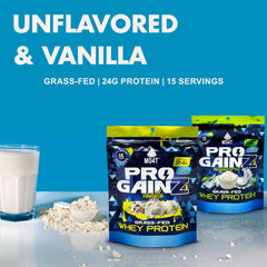 MO4T ProGainz gluten-free nutrition label clearly visible for sensitive diets.