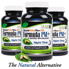 Moms For Nutrition PM Plus dispensing cap aiding simple nightly dosing.