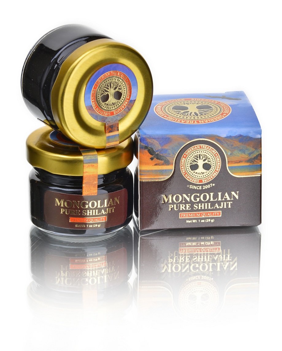 Top view of Mongolian Shilajit resin ready for a ritual.