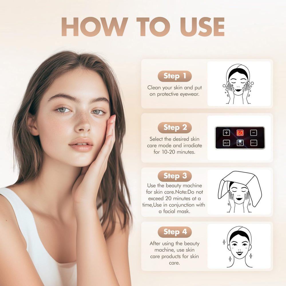 Monhallnow blue and red light mask targets pores and redness
