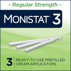 Monistat 3-Day application steps visual guiding nightly use.