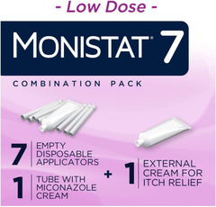 Monistat 7 cream tube with smooth, easy-to-apply topical formula