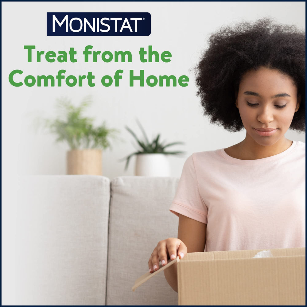 Monistat miconazole ingredient label, antifungal component for at-home care.