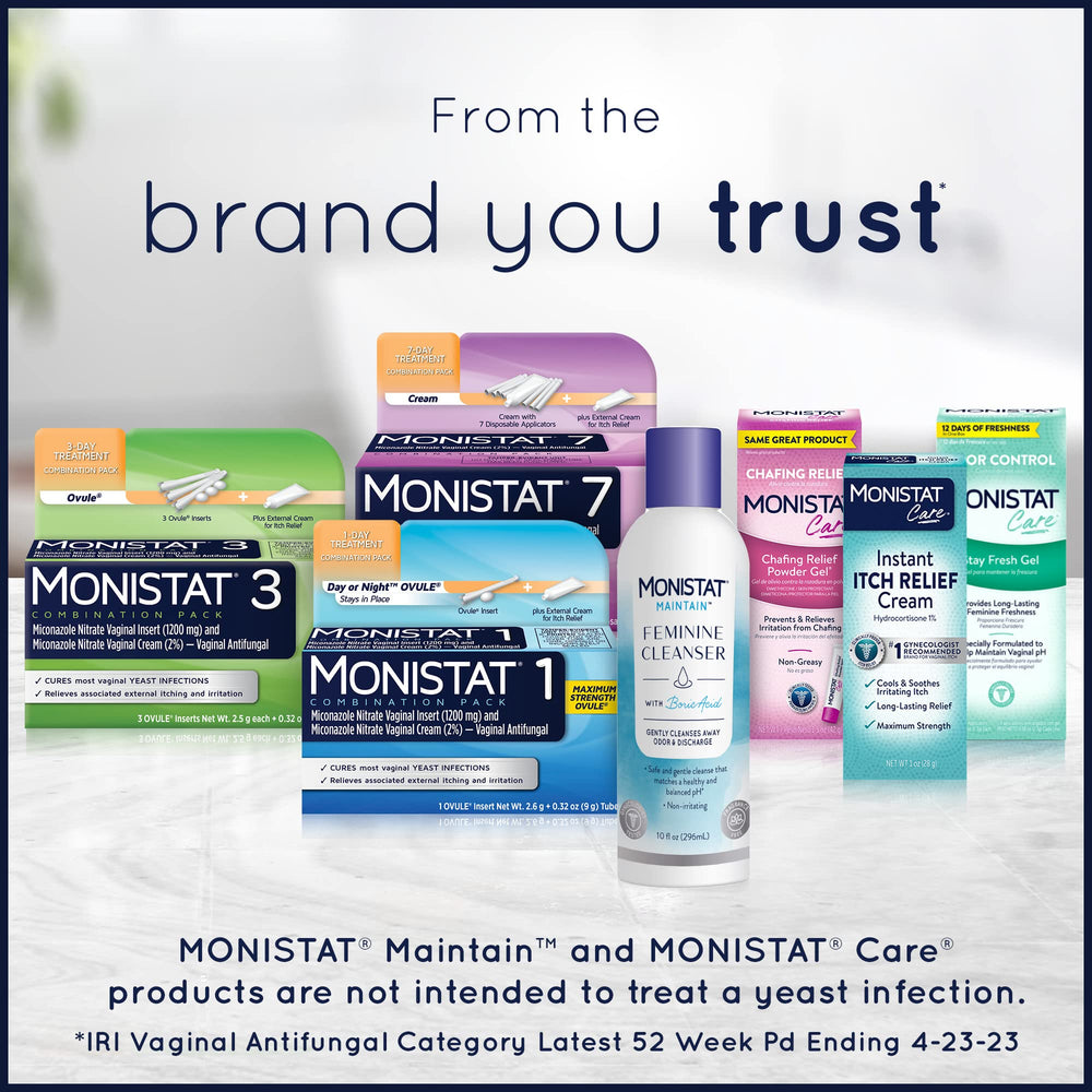 Monistat shelf-ready packaging on display for easy purchase.