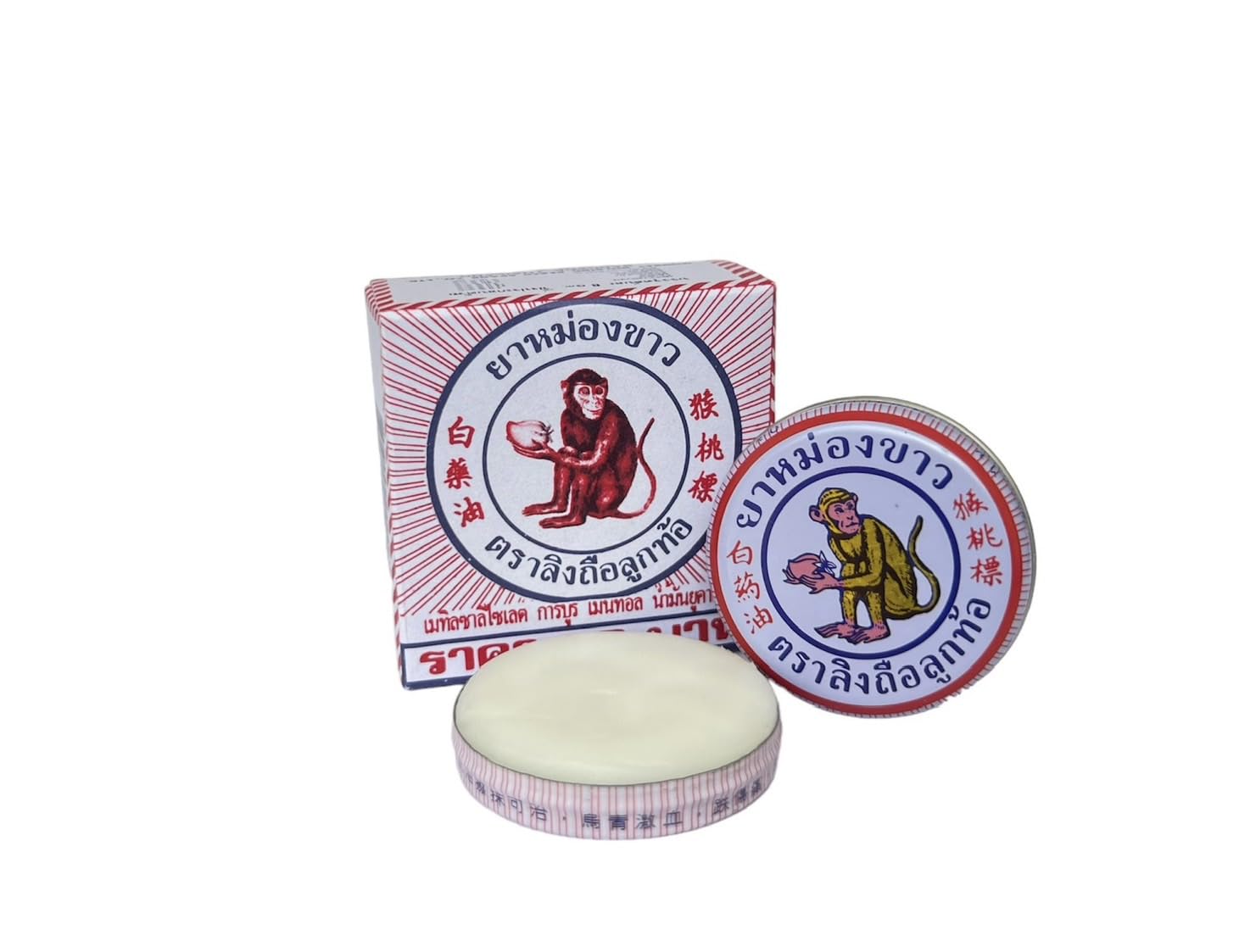 MONKEY HOLDING PEACH Balm ingredients close-up: eucalyptus oil, clove, cinnamon aroma