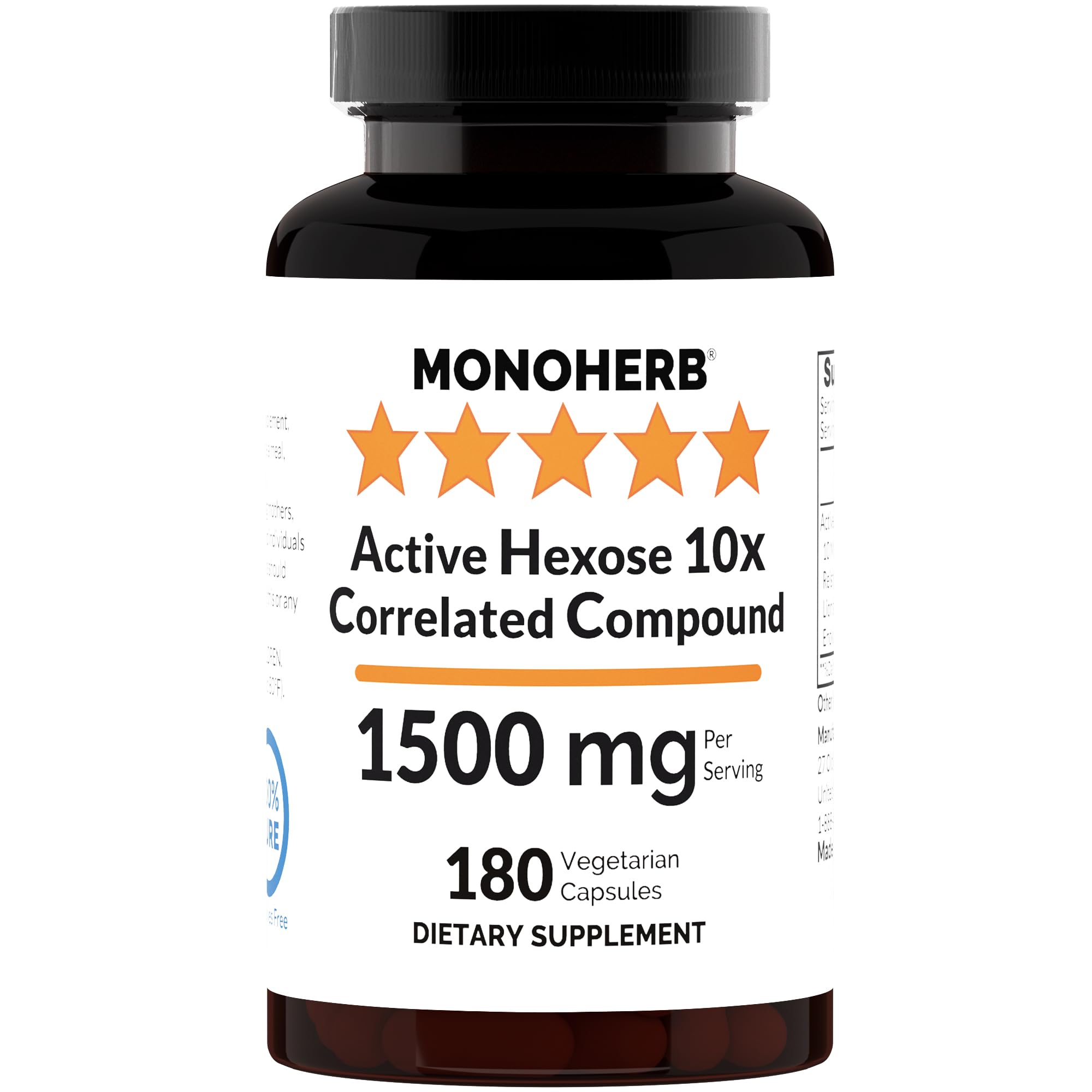 MONOHERB Active Hexose 10x Complex bottle with pure extract for daily wellness.