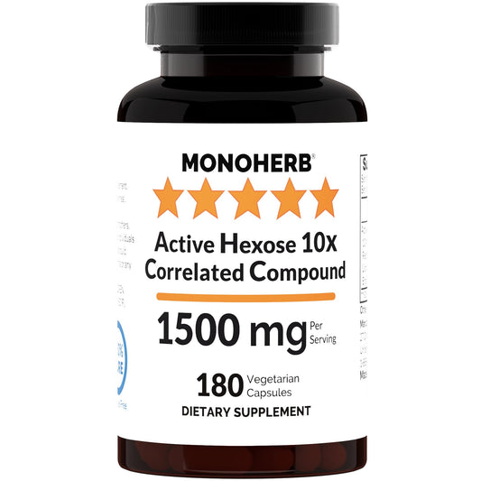 MONOHERB Active Hexose 10x Complex bottle with pure extract for daily wellness.