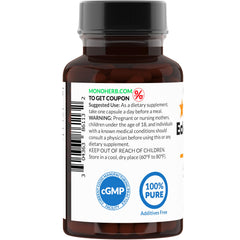 MONOHERB Ecklonia Cava Extract label-closeup highlights 500 mg capsules and 90 servings.