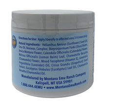 Montana Emu Ranch EMUplus Arnica Calendula oil image highlighting natural pain relief ingredients.