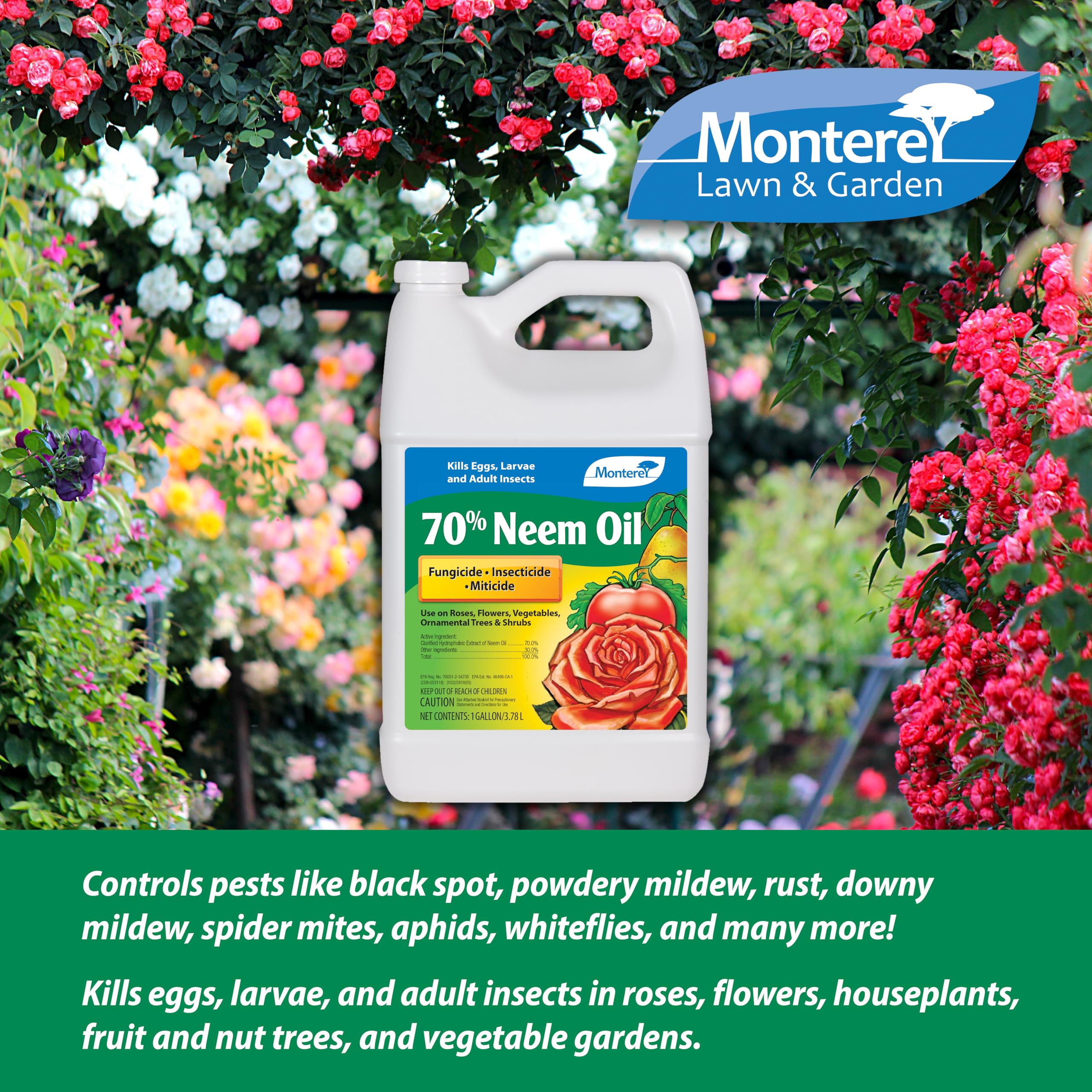 Monterey Neem Oil on vegetables promotes healthier leaves.