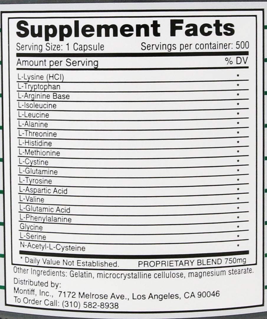 Montiff All Basic Plus 500 capsules packaging ideal for daily dietary routine