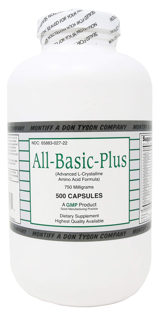 Montiff All Basic Plus 750mg bottle promotes daily amino acid support