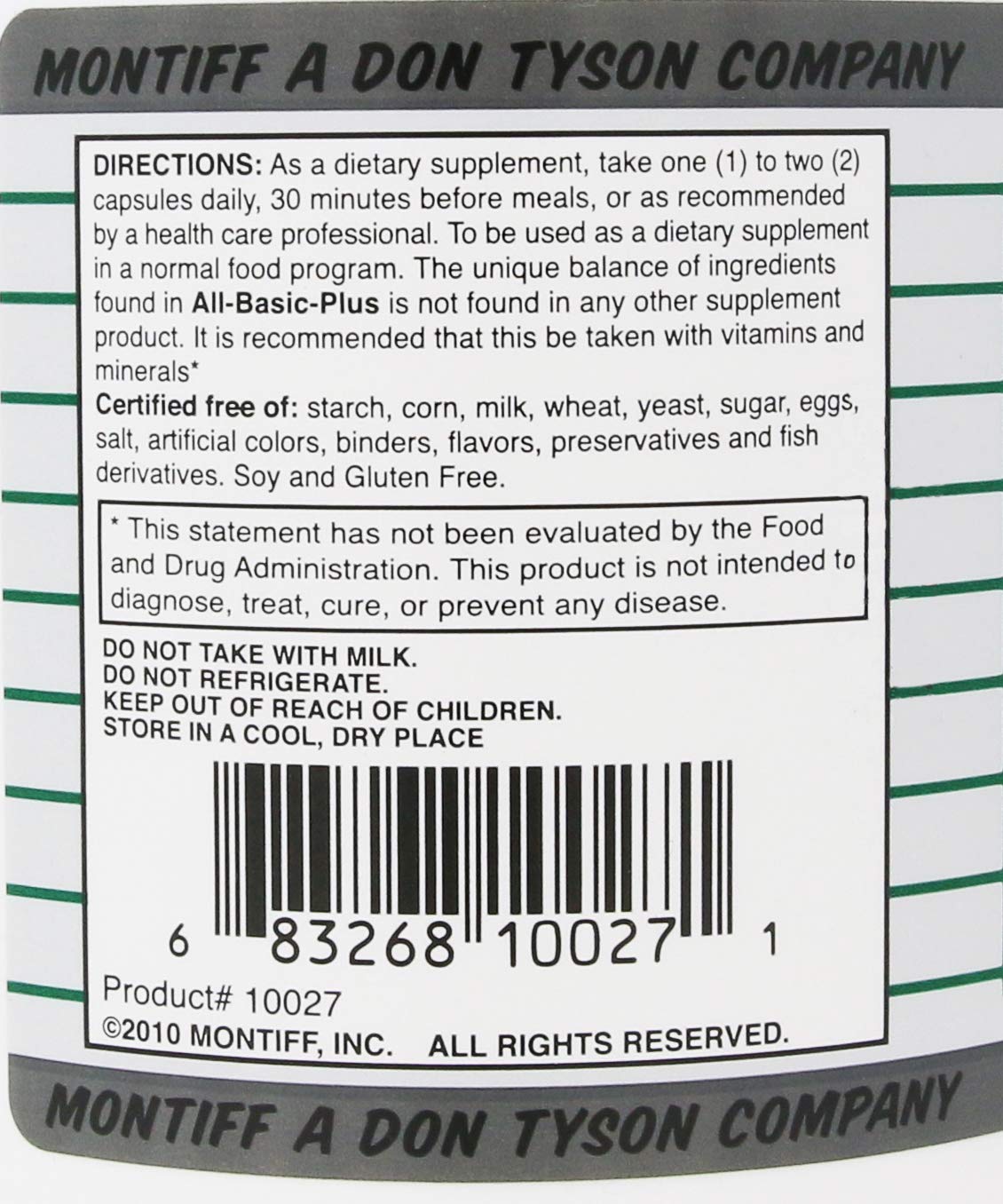 Montiff All Basic Plus ingredients blend showcases complete amino acid spectrum