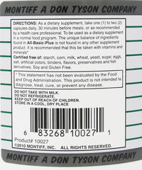 Montiff All Basic Plus ingredients blend showcases complete amino acid spectrum