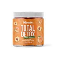 Monty Supplements Microplastic & Zeolite Support Gummies bottle front for easy daily use.