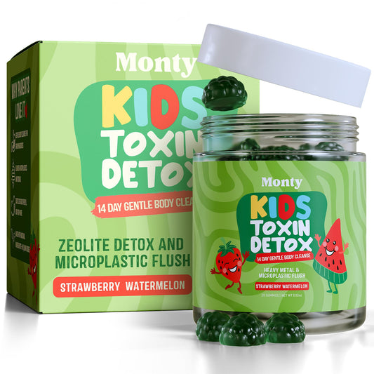Monty Zeolite Detox Kids bottle front for a simple daily detox routine