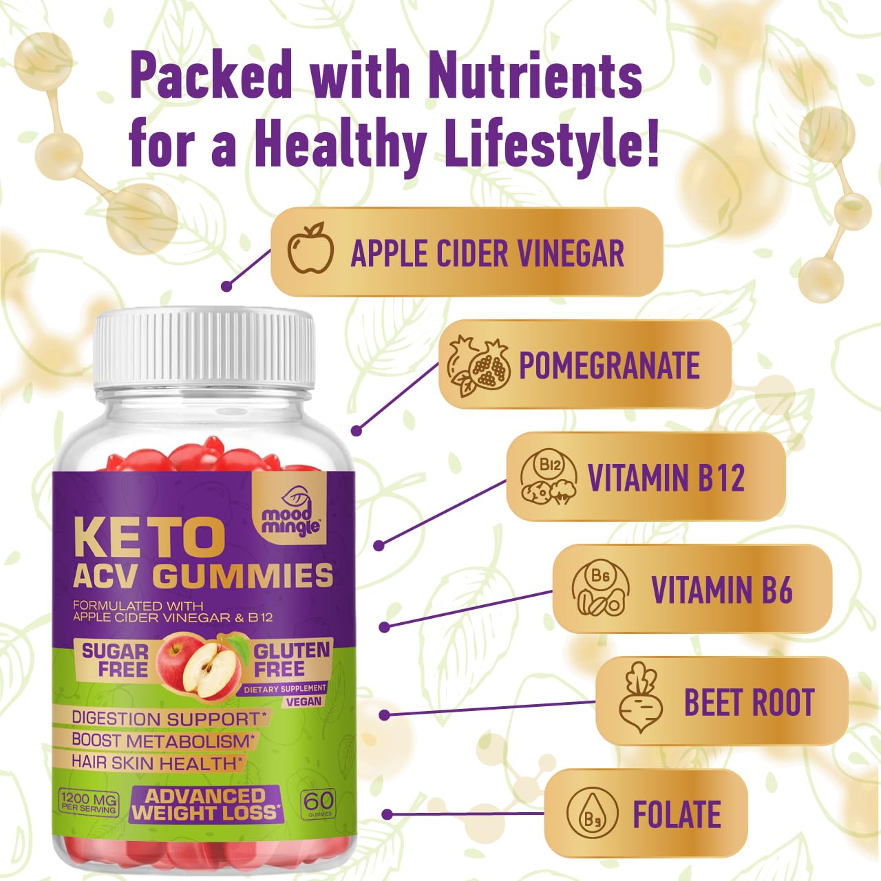 Mood Mingle Keto ACV Gummies gluten-free symbol signals dietary compatibility.