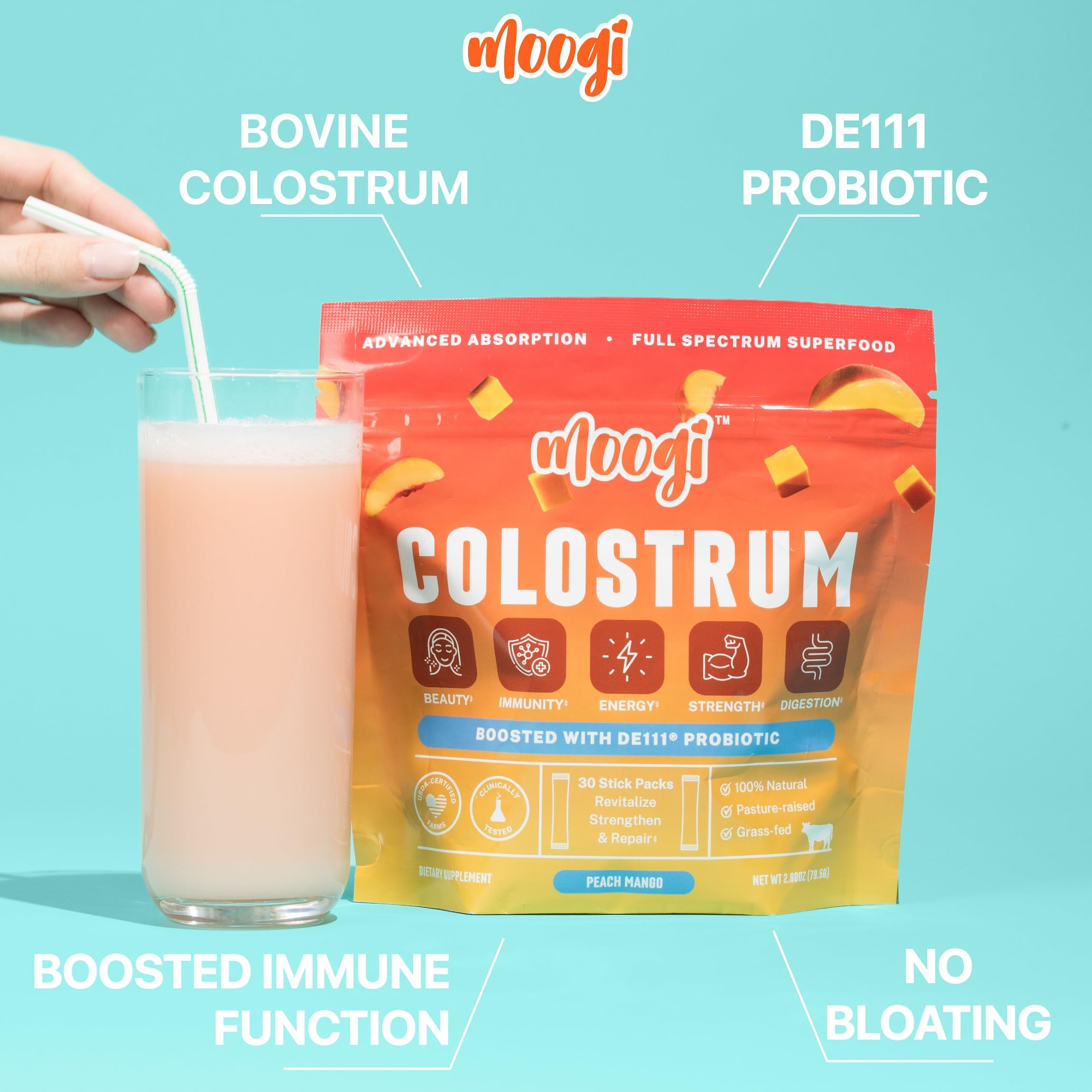 Moogi glow benefits concept image for skin and hair.