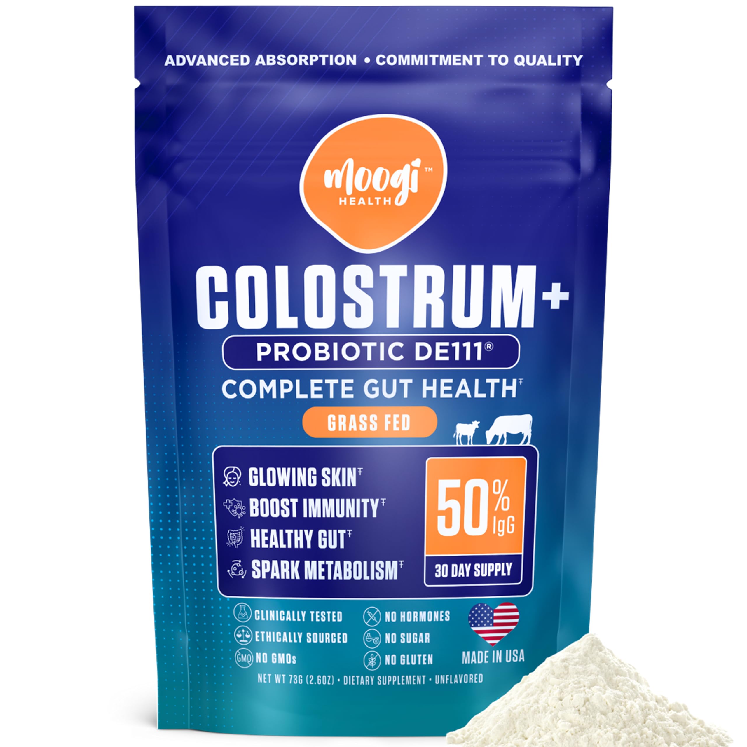 Moogi Performance+ bottle front view for daily gut support and immune readiness