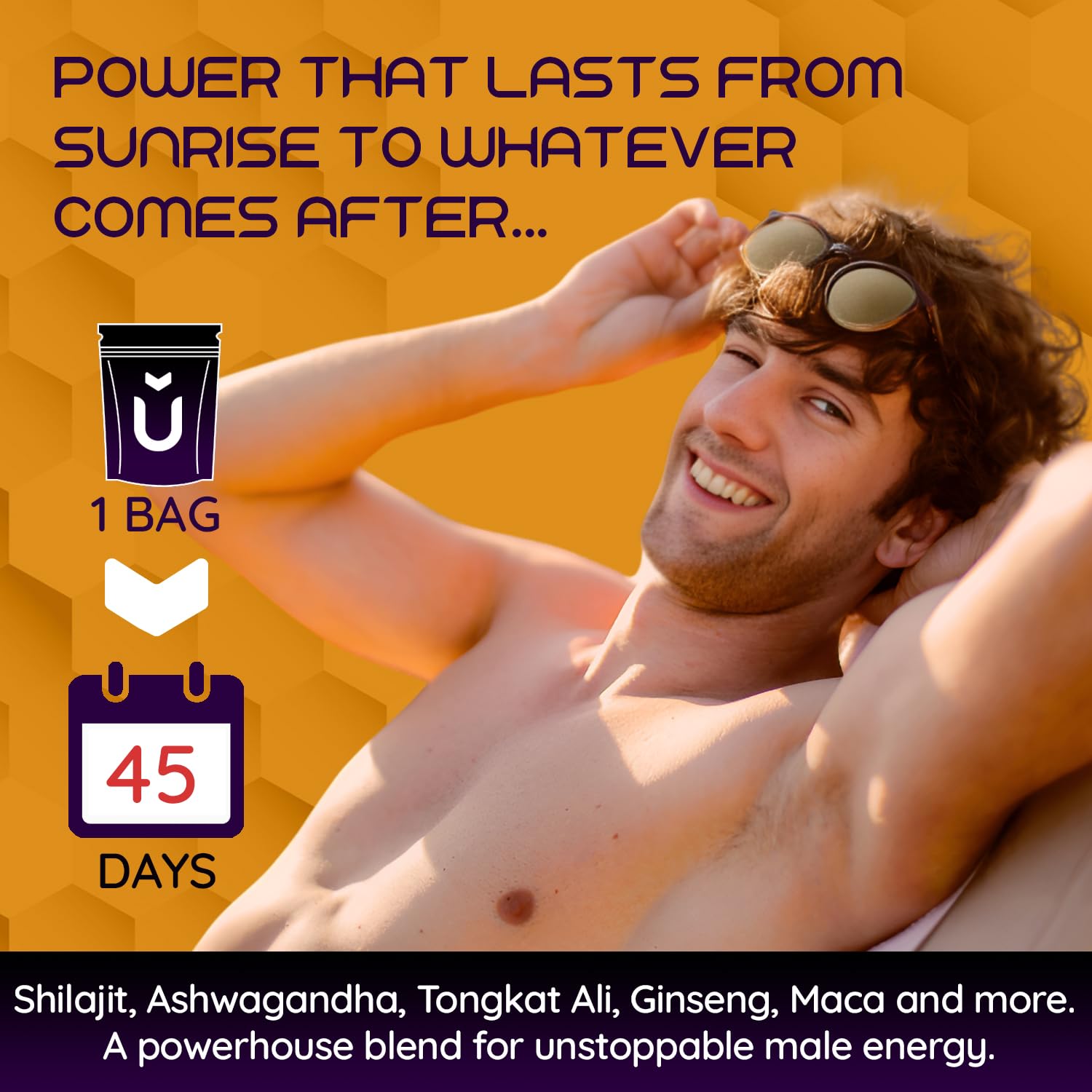 Moogu Organics Ashwagandha KSM-66 label communicates stress adaptation benefit.