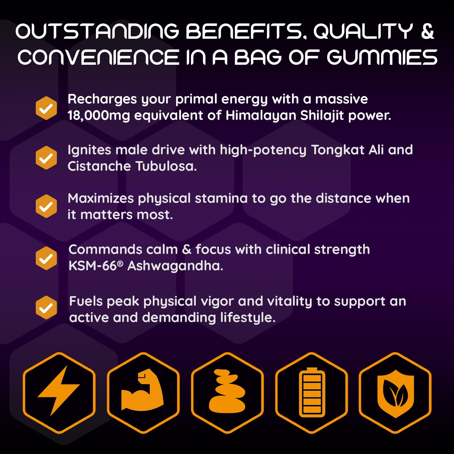 Moogu Organics Shilajit gummies jar open highlights convenient daily use for energy.