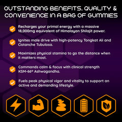 Moogu Organics Shilajit gummies jar open highlights convenient daily use for energy.
