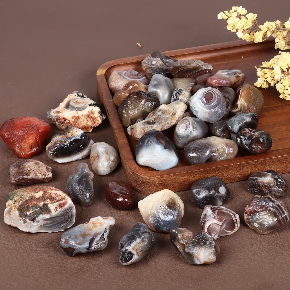 Mookaitedecor agate stone gift bag with a ready-to-gift natural set.