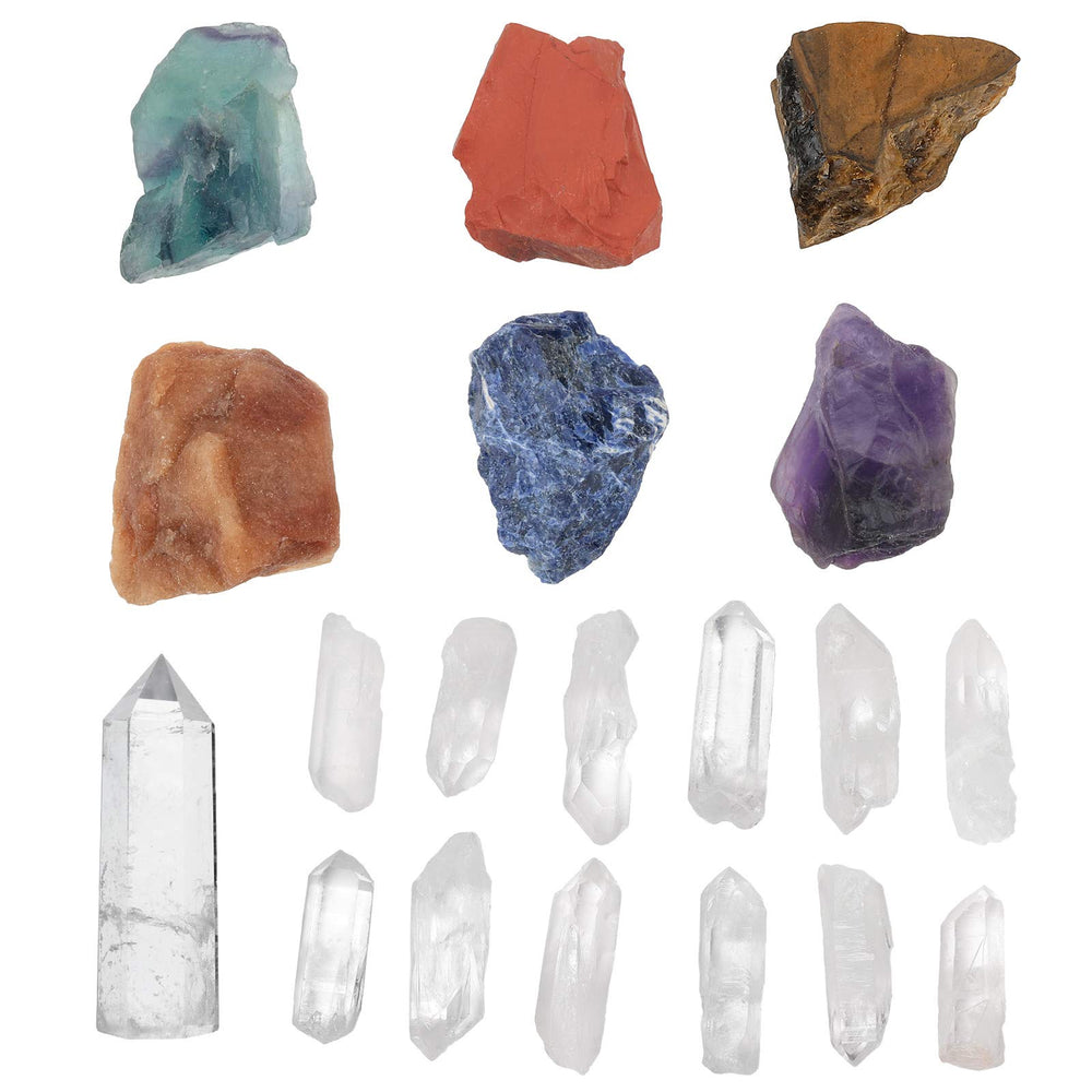Mookaitedecor Chakra Raw Stones Set to align and purify energy