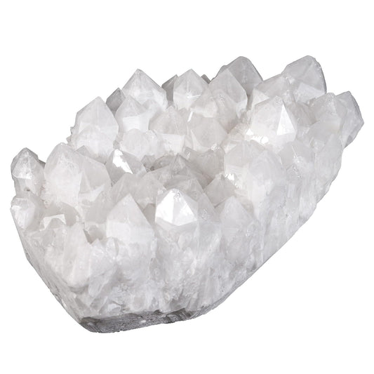 Mookaitedecor clear quartz cluster geode centerpiece with bright crystals
