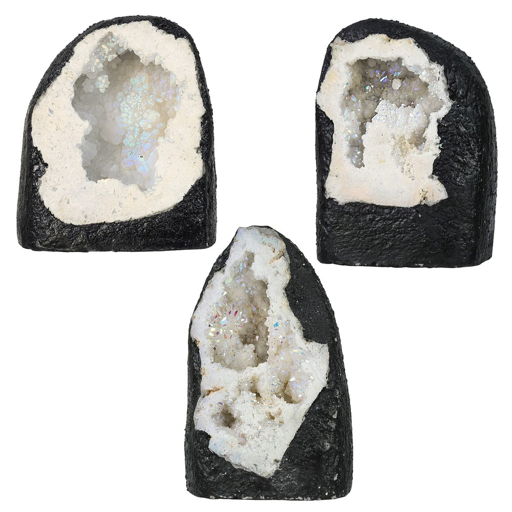 mookaitedecor Decorative geode cluster enhances desk or mantel with natural beauty