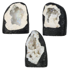 mookaitedecor Decorative geode cluster enhances desk or mantel with natural beauty