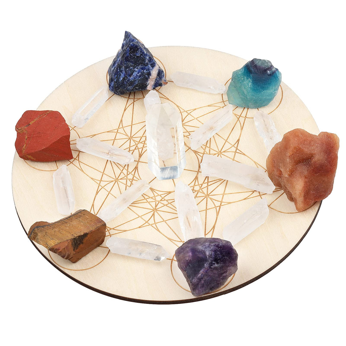 Mookaitedecor Metatron's Cube Grid Board for focused meditation and balanced energy