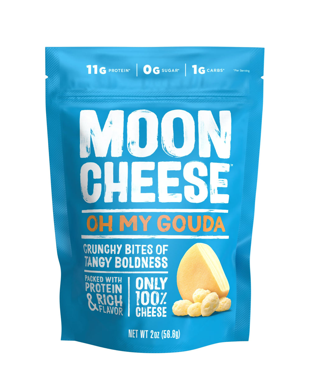 Moon Cheese Bites White Chedda bag offers a creamy texture with calcium-rich bites