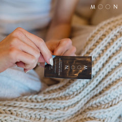 MOON dissolving strips safe for sensitive teeth with gentle whitening