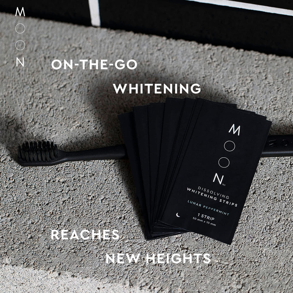 MOON dissolving strips travel size, convenient on-the-go whitening