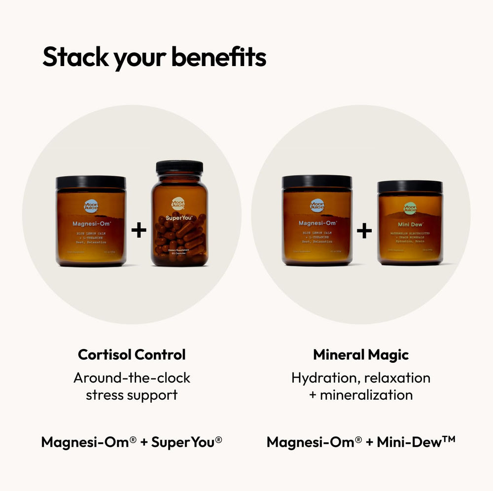 Moon Juice Magnesi-Om blue lemon packaging ready for daily use.